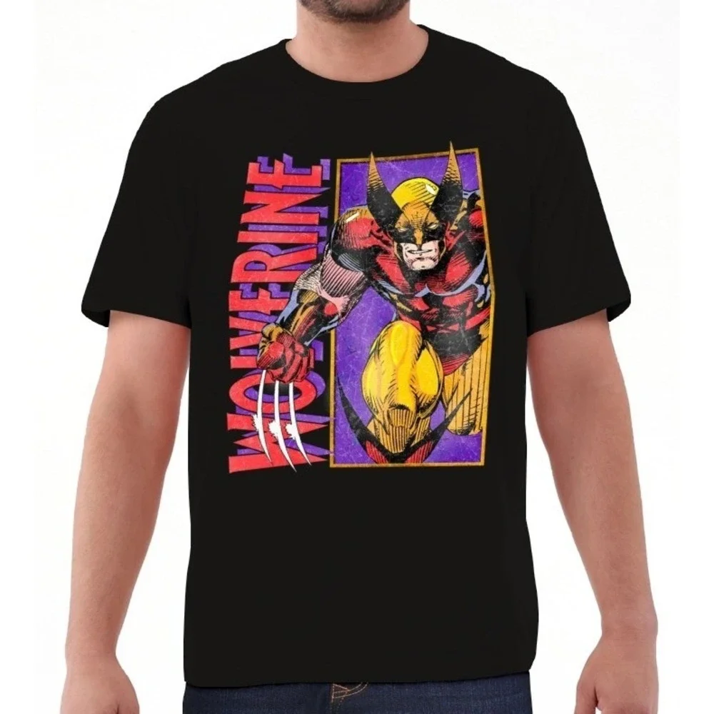 Marvel Wolverine Graphic T-Shirt Mens Large Black Logan X-Men Comics Tee